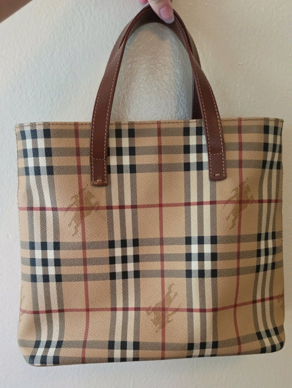 Authentic Vintage Burberry London Haymarket Check Tote Bag